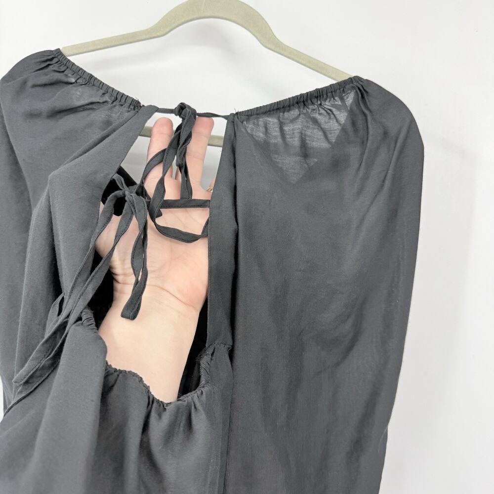 Idem Ditto Babydoll Top Large Black Cropped Balloon Sleeve Fairy Witchy Y2K - Picture 7 of 10
